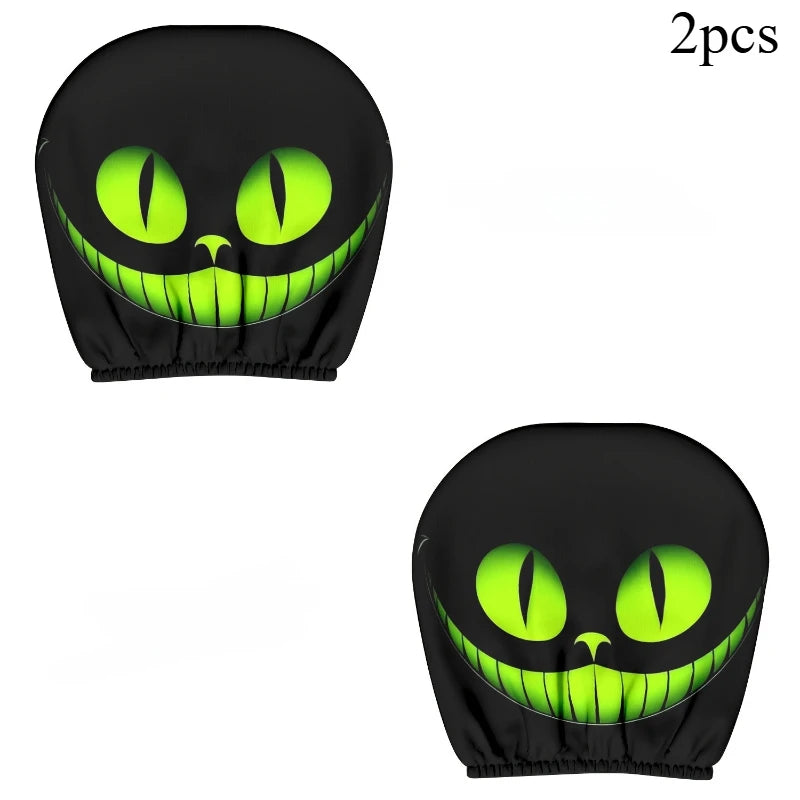 Halloween Scary Face Headrest Covers 2-Pack – Spooky Horror Car Accessories & Seat Decor