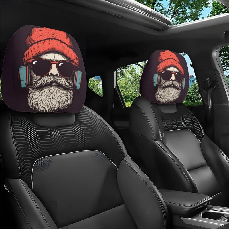 Halloween Scary Face Headrest Covers 2-Pack – Spooky Horror Car Accessories & Seat Decor