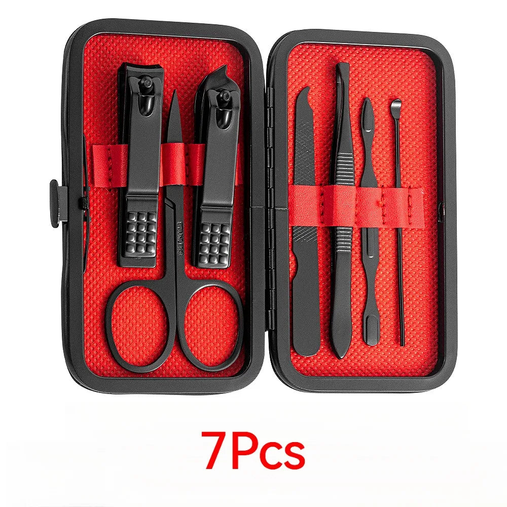 8/12/15/20/24 pcs Manicure Cutters Nail Clipper Set Household Stainless Steel Ear Spoon Pedicure Scissors Tool For Beauty