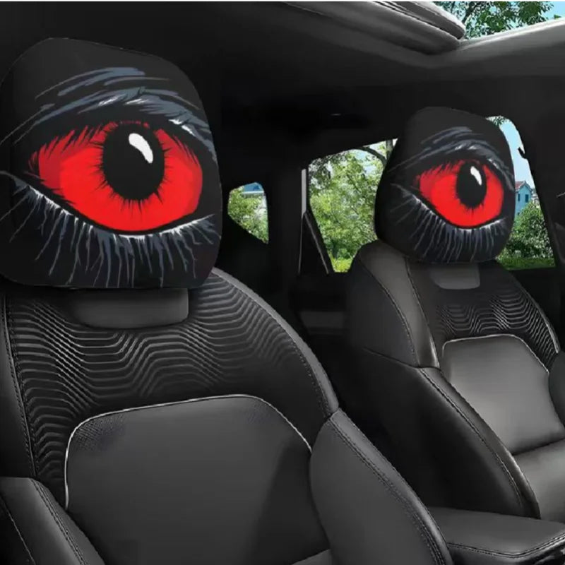 Halloween Scary Face Headrest Covers 2-Pack – Spooky Horror Car Accessories & Seat Decor