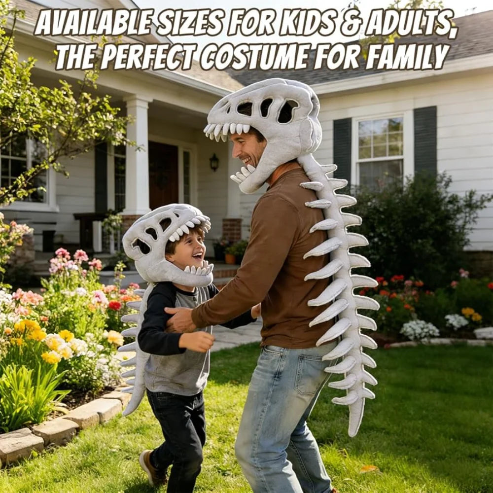 New Dinosaur Plush Hat Cartoon Skeleton Headgear Halloween Costume Funny Soft Doll Celebrity Style Surprise Gift Toy for Kids