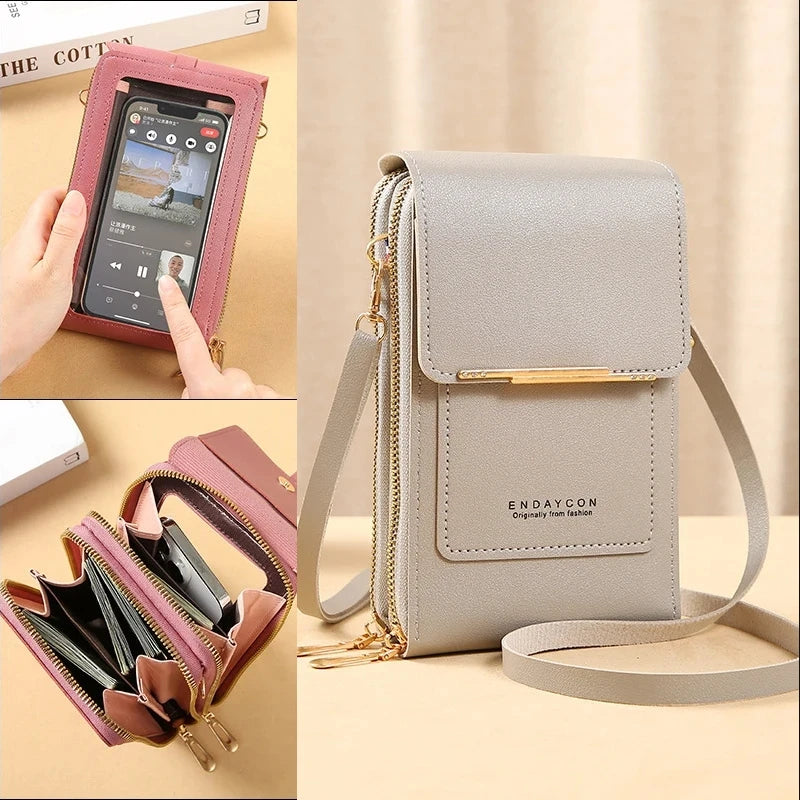 2026 Trendy Minimalist Elegant Touchscreen Crossbody Phone Wallet